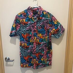 Zumiez Vibrant Geometric Button Down Shirt